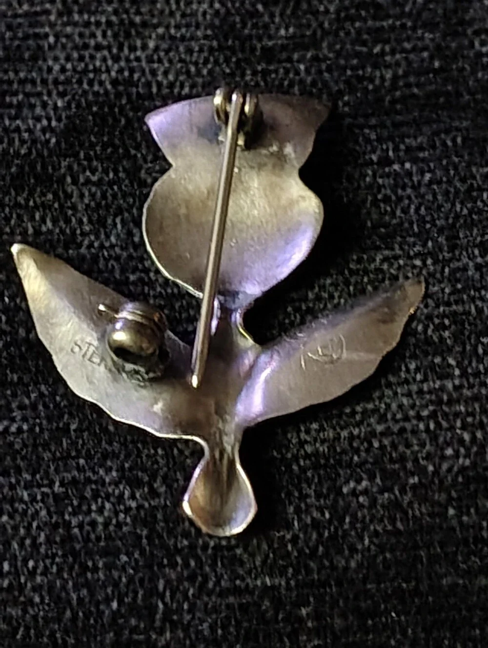Vtg. Stuart Nye Sterling Silver Scottish Thistle Brooch